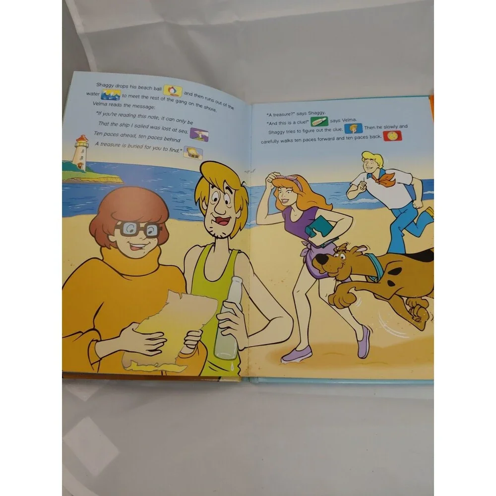 Scooby-Doo! MESSAGE IN A BOTTLE Interactive Play-A-Sound Book 2004 New Batteries